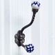 Navy Blue Ceramic Iron Coat Hooks